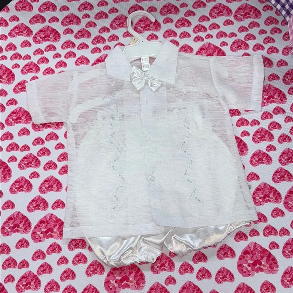 Elegant White Baby Outfit Set
